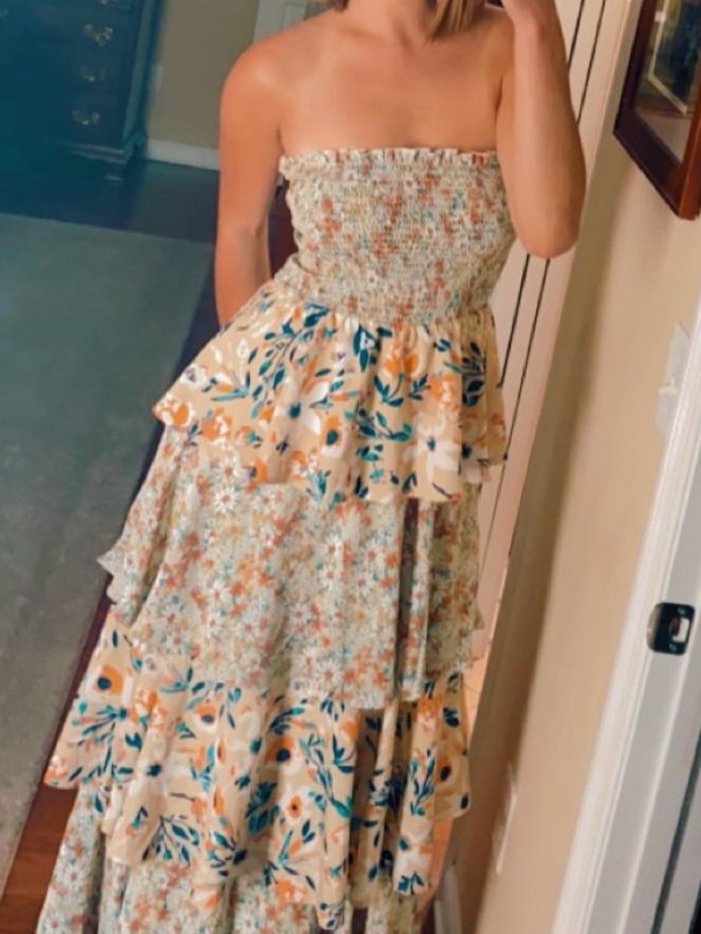 Fabrik Floral Tiered Strapless Maxi Dress - Picture 4 of 4
